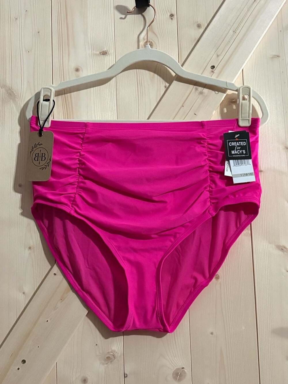 Macy's Ruched High-Waisted Bikini Bottom 16/18